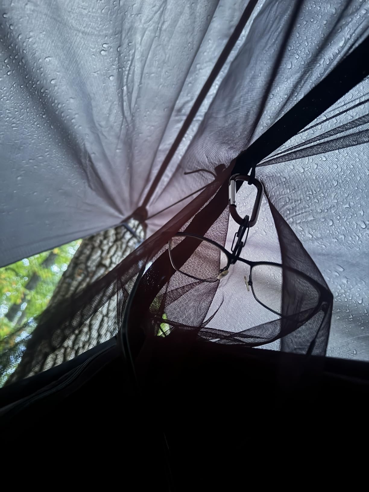 Sunyear Hammock Camping with Rain Fly Tarp and Net, Portable Camping Hammock Double Tree Hammock Outdoor Indoor Backpacking Travel & Survival, 2 Tree Straps,100% Waterproof Black Bundle customer photo 1