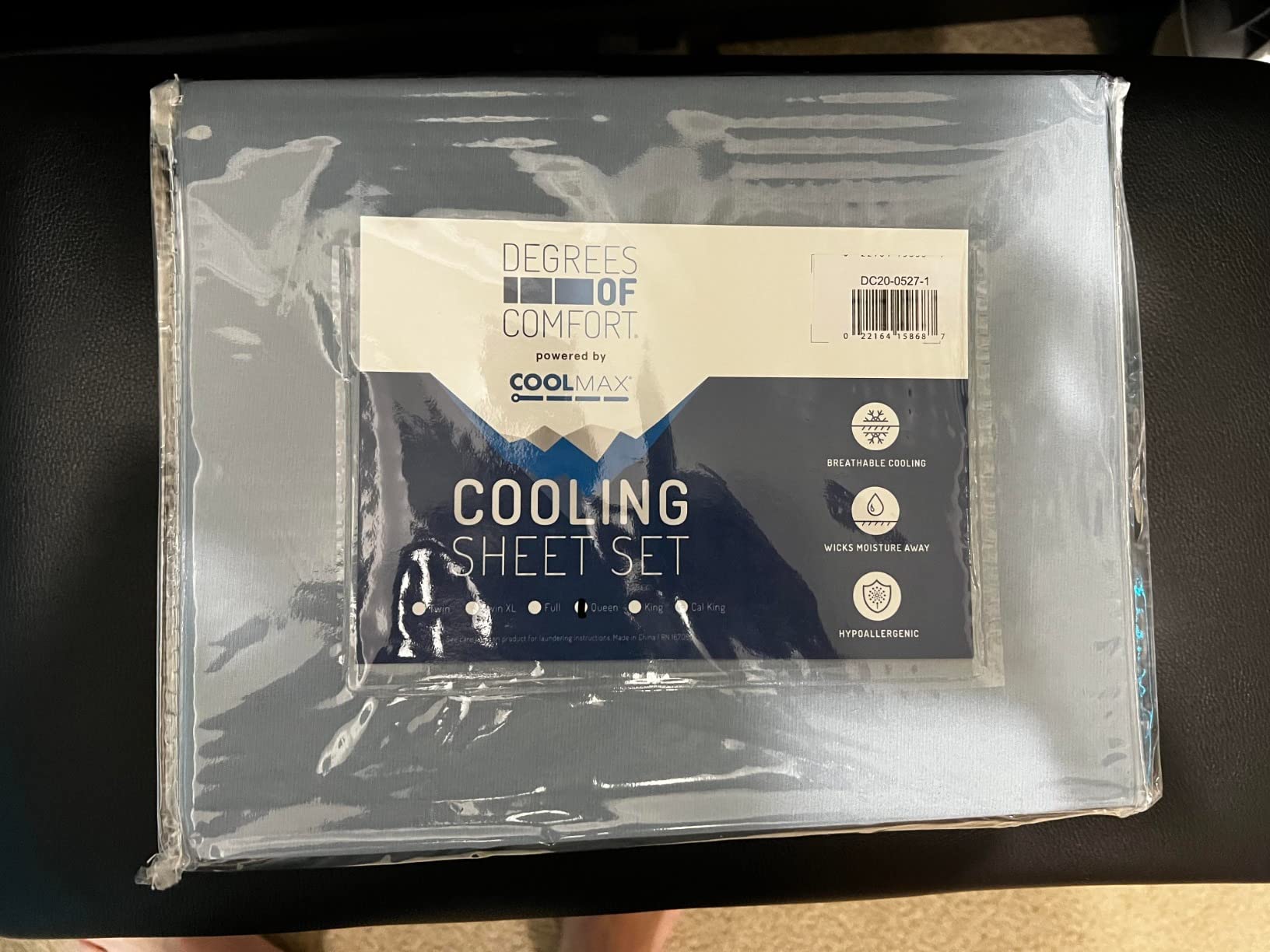 Coolmax® Cooling Sheets for Hot Sleepers, Queen Size, Grey customer photo 2