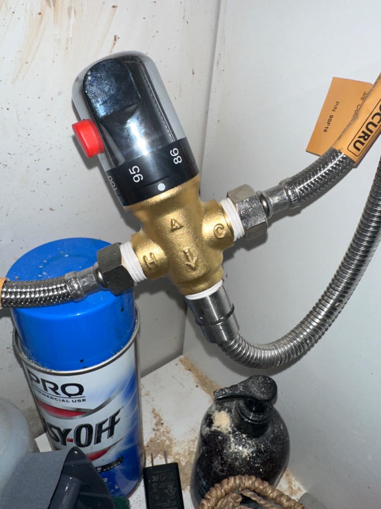 TreMax Thermostatic Mixing Valve, Shower Mixing Valve with NPT Thread US Standard, Temperature Constant Control Valve, Fahrenheit Scale Mark, Solid Brass- Golden customer photo 1