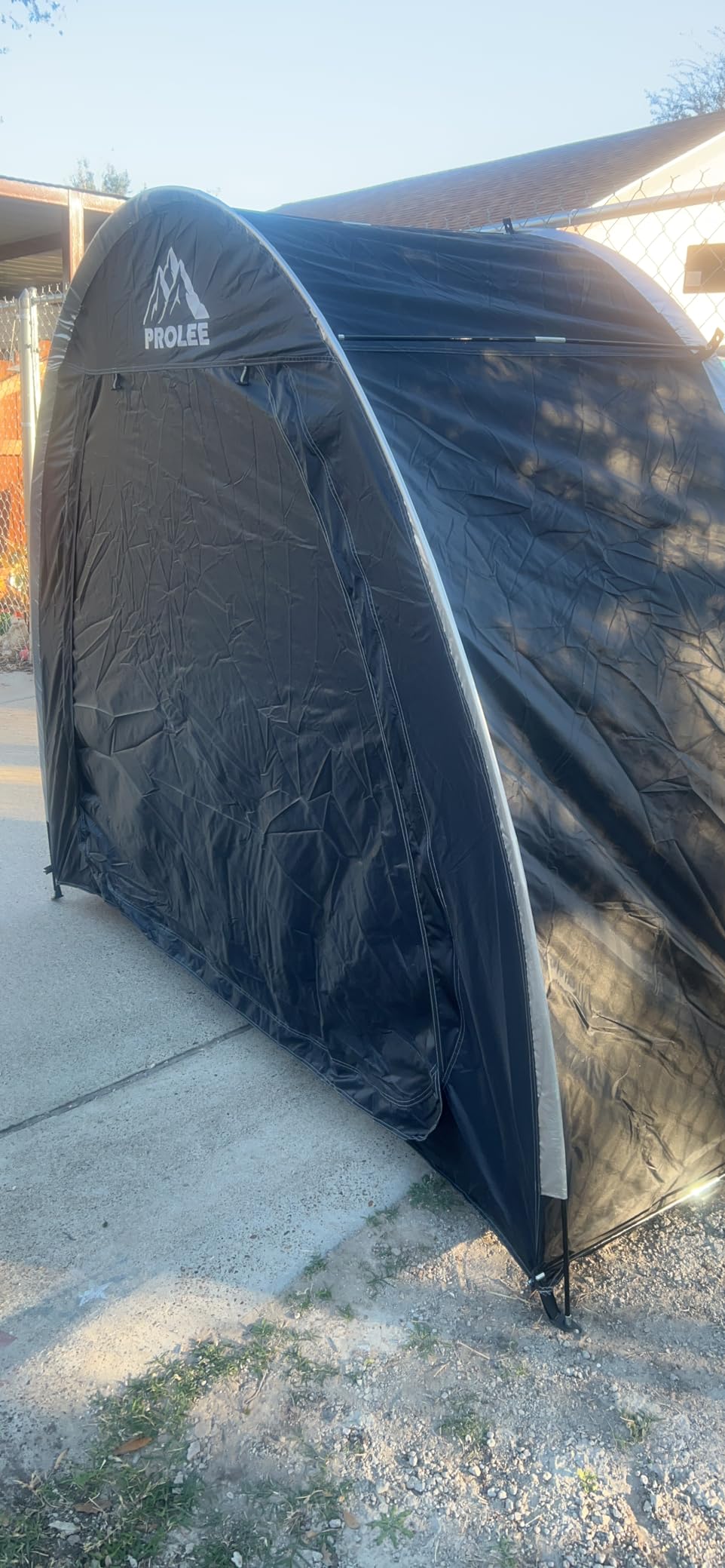 PROLEE Bike Storage Tent for 2-3 Bikes, 6.6 FT Waterproof Outdoor Bike Shed customer photo 1