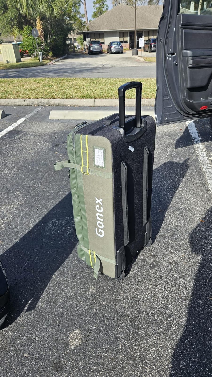 Gonex Rolling Duffle Bag with Wheels, Waterproof PVC Luggage, 33 in, Navy customer photo 2