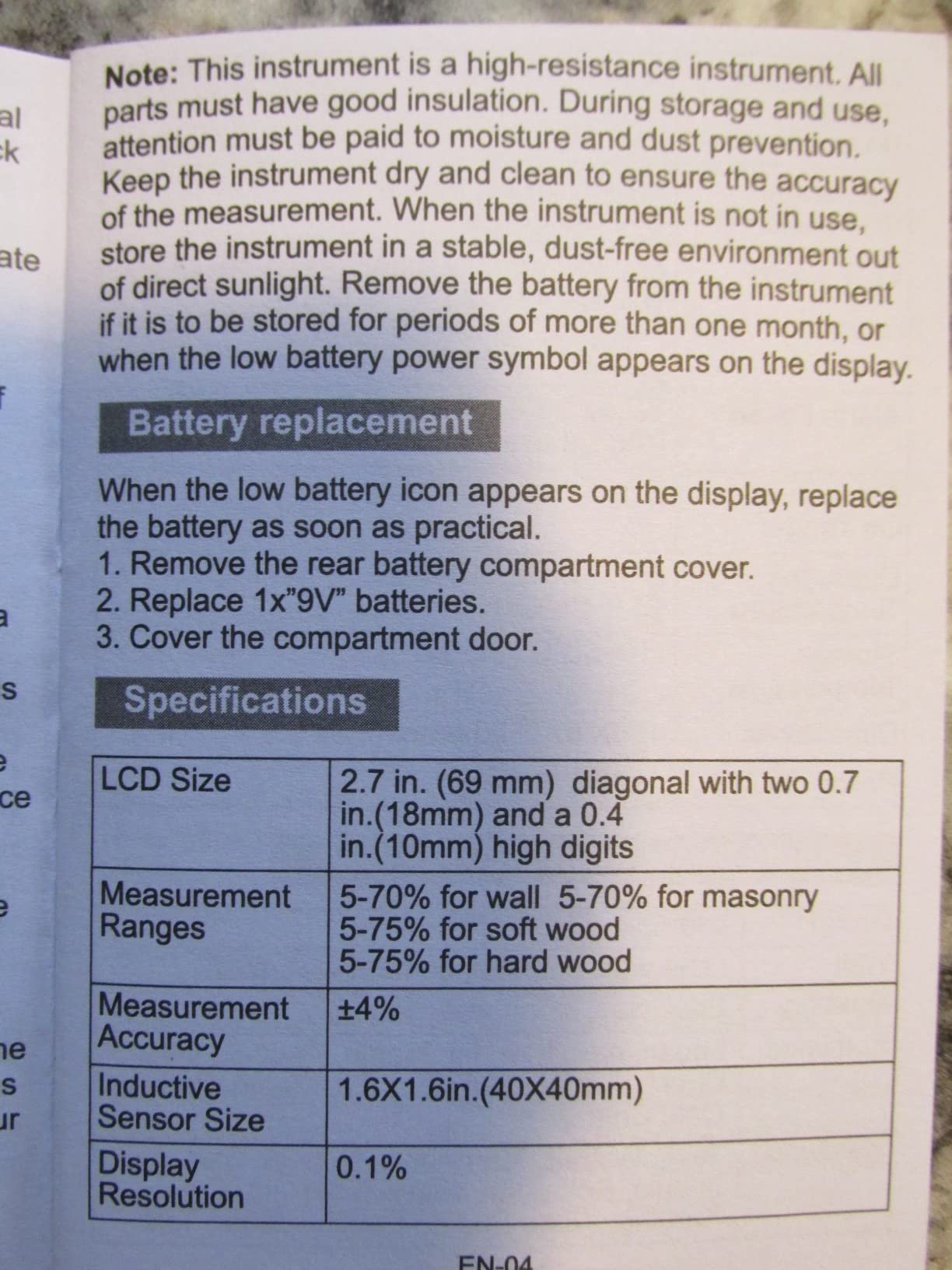 Proster Pinless Moisture Meter 3/4