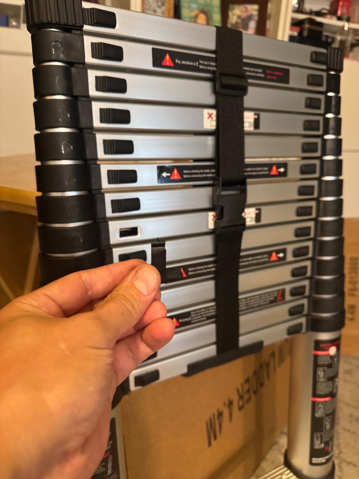 Telescoping Extension Ladder 14.5 FT, Folding Aluminum Ladders customer photo 1