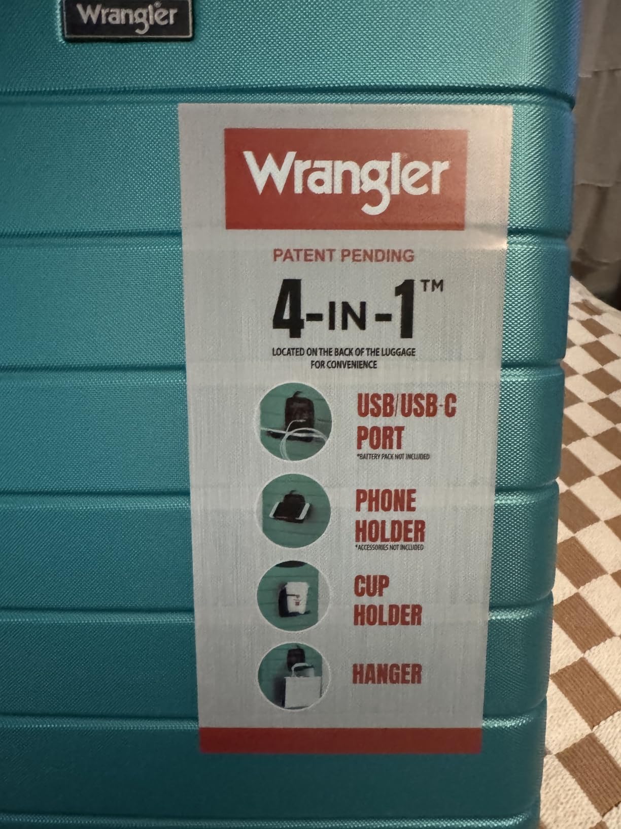 Wrangler Smart Spinner Hardside Luggage, 2 Piece Set, Teal customer photo 2