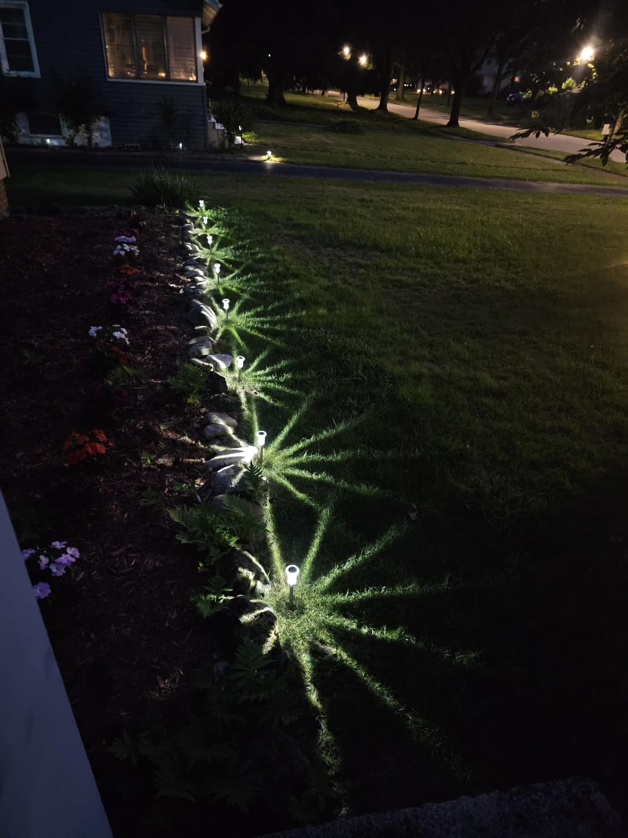 DenicMic Solar Lights Outdoor Waterproof 10 Pack Pathway Lights Cool White customer photo 1