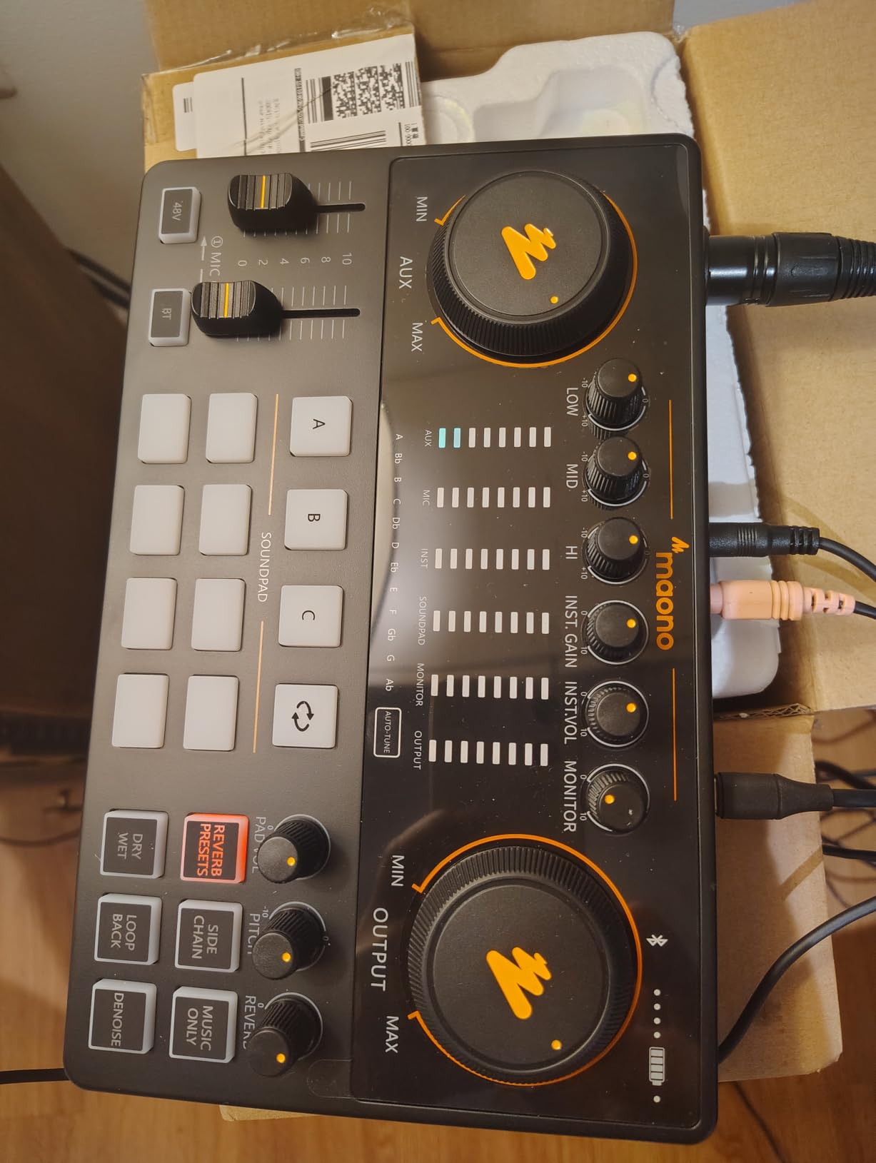 MAONO AME2 Audio Interface Mixer, Podcast Studio Console with XLR Input customer photo 1