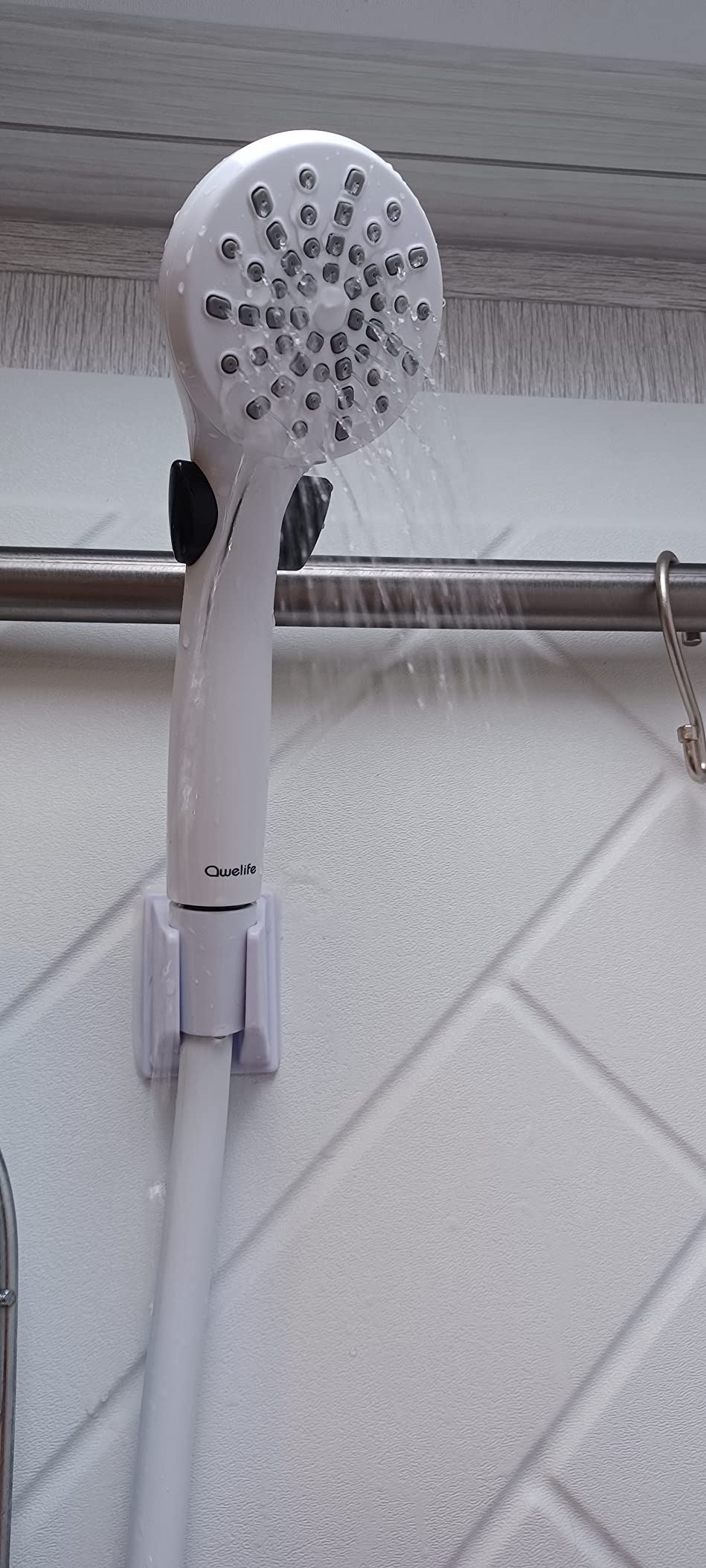 RV Shower Head with Hose and On Off Switch (Trickle), Water Saving High Pressure Shower Head with Hose Guide Ring, Shower Holder for RV, Camper, Van, Travel Trailer, Motorhome, Boat, Black customer photo 2