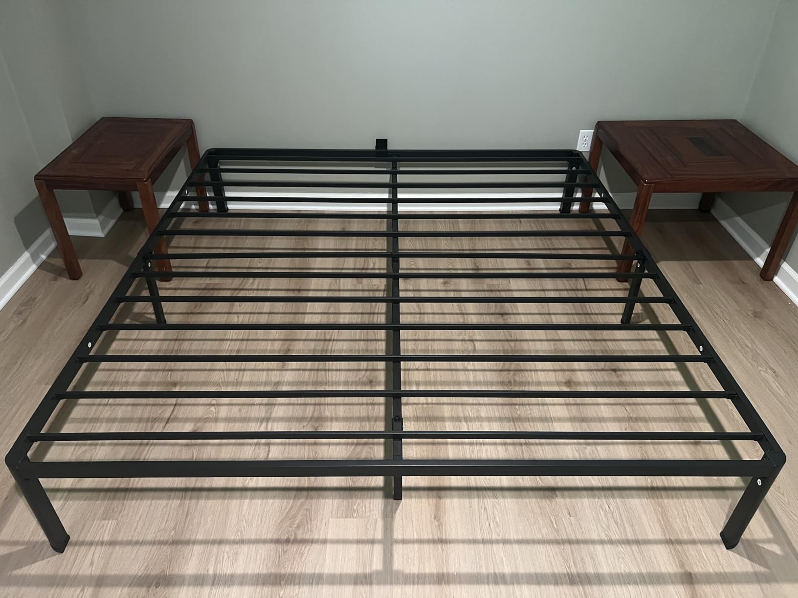 FUIOBYVV Full Size Bed Frame with Round Corner Edge Legs, 14 Inch Heavy Duty Support 3500 lbs Metal Platform Bed Frame Full, No Box Spring Needed/Non-Slip/Steel Slat Support/Noise Free customer photo 1