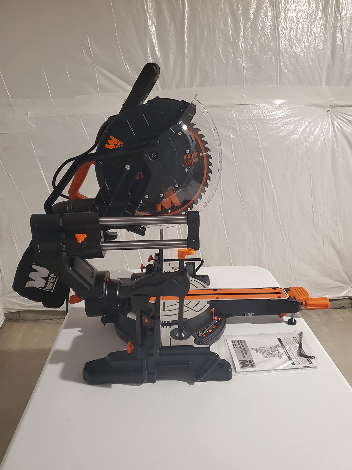 WEN MM1215 15-Amp 12-Inch Dual Bevel Sliding Compound Miter Saw with LED Cutline customer photo 2