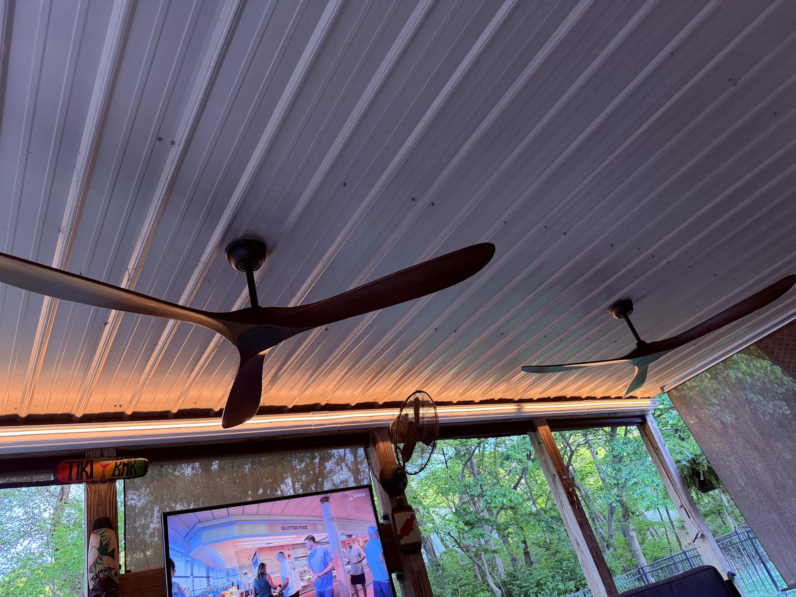 60 Inch Ceiling Fan Without Light ，Wood Indoor Outdoor Ceiling Fans No Light for Patios Living Room Bedroom Porch Big Ceiling Fan for Flat Sloped Ceiling(Walnut) customer photo 1