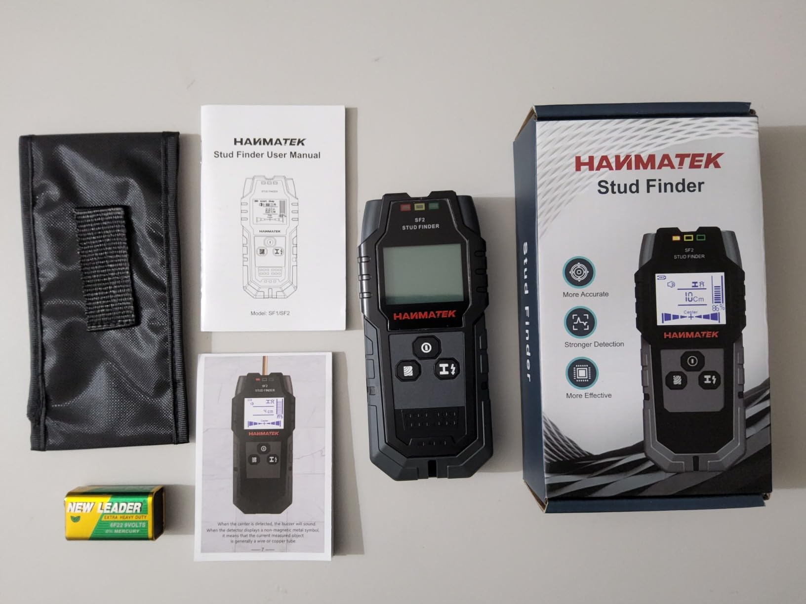 HANMATEK Stud Finder Wall Scanner Detector with Pro Smart Sensor,Audio Alarm and HD LCD Display,5 in 1 Upgrade Wood Exact Mode Stud Finder Tool for The Center Edge of Metal,Studs,AC Wire,Pipe customer photo 2