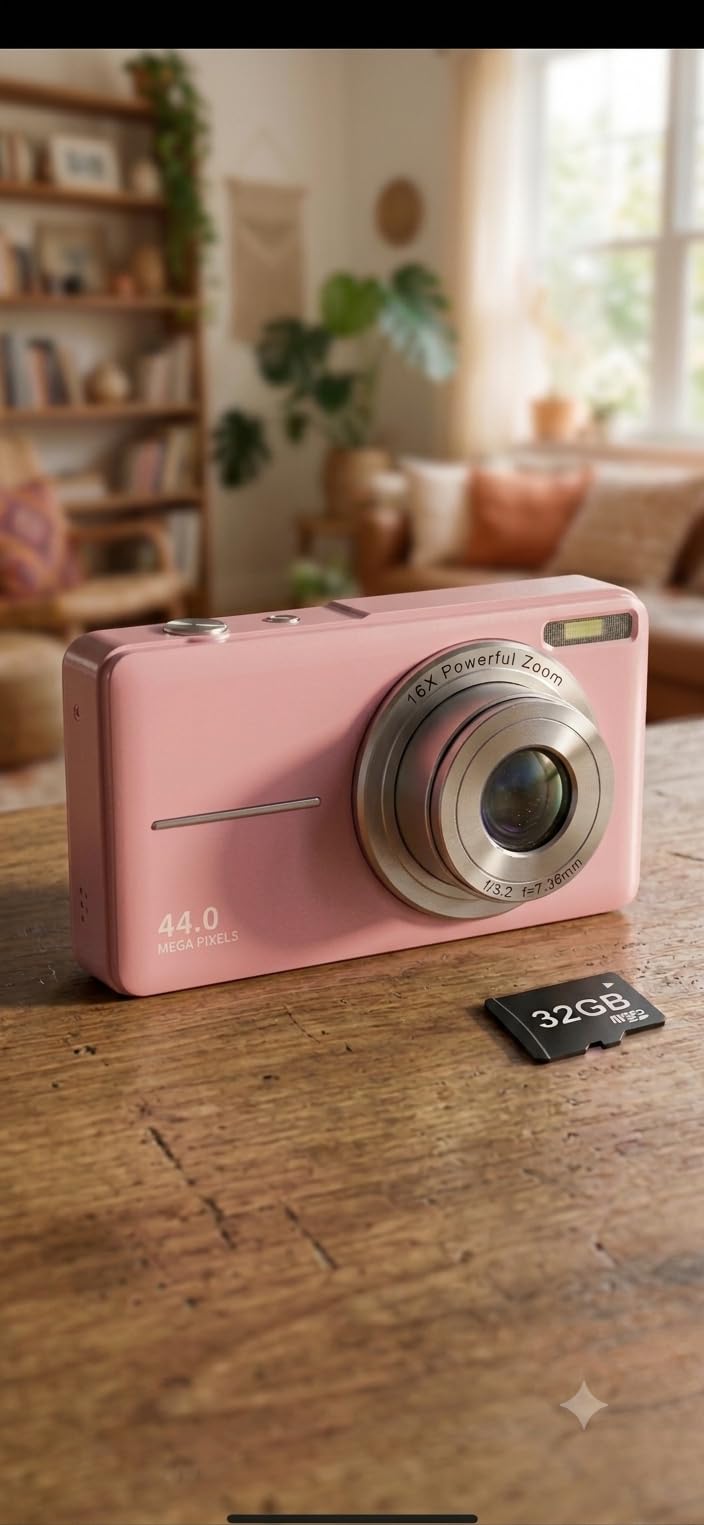 Digital Camera 1080P with 32G Card 16X Zoom Flash Portable for Kid, Black customer photo 2
