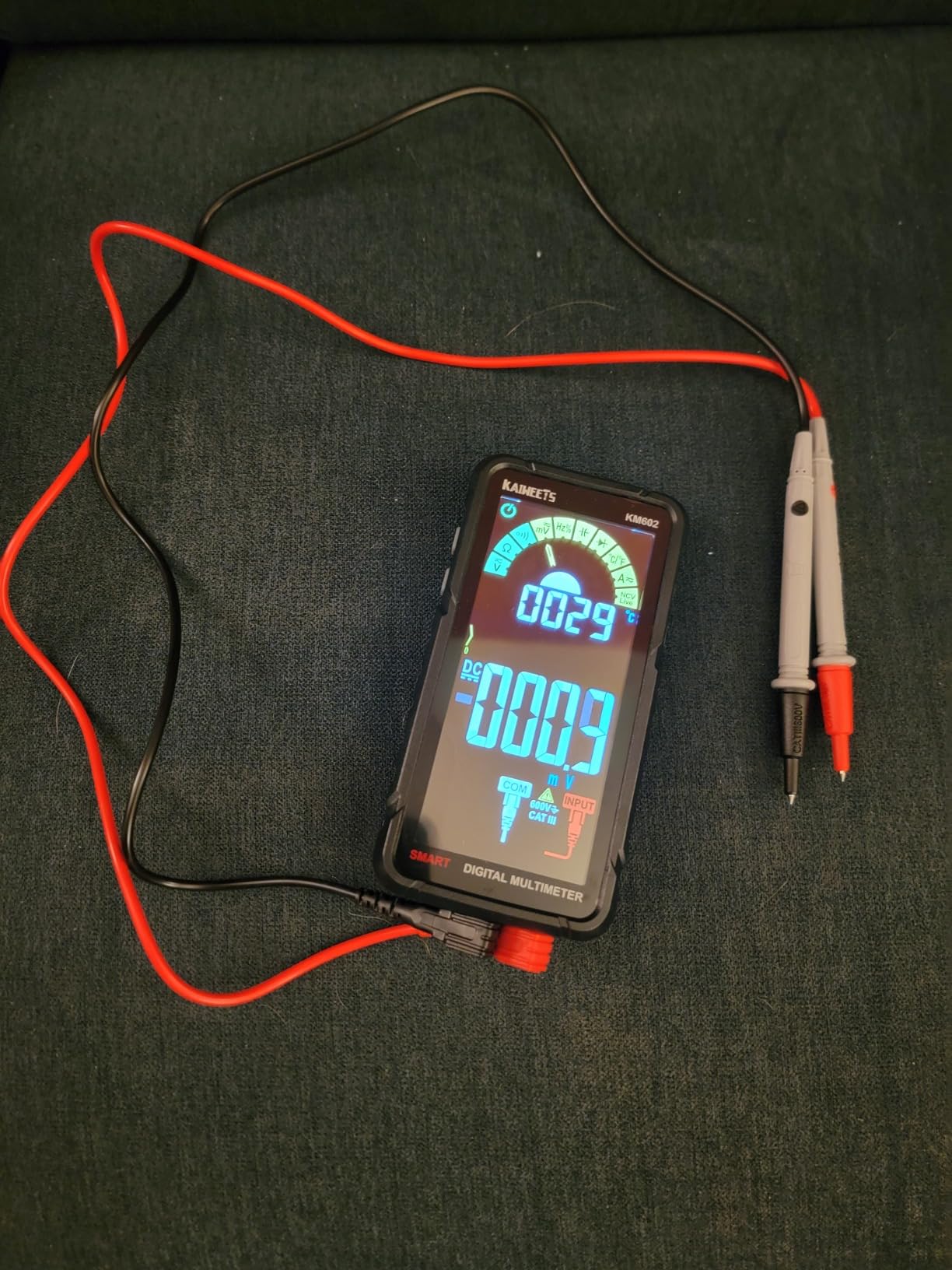 KAIWEETS Smart Multimeter Rechargeable Electrical Tester with Auto Ranging Digital Voltmeter Measures Voltage Current Resistance Continuity Capacitance Temperature Frequency NCV 6000 Counts TRMS customer photo 1