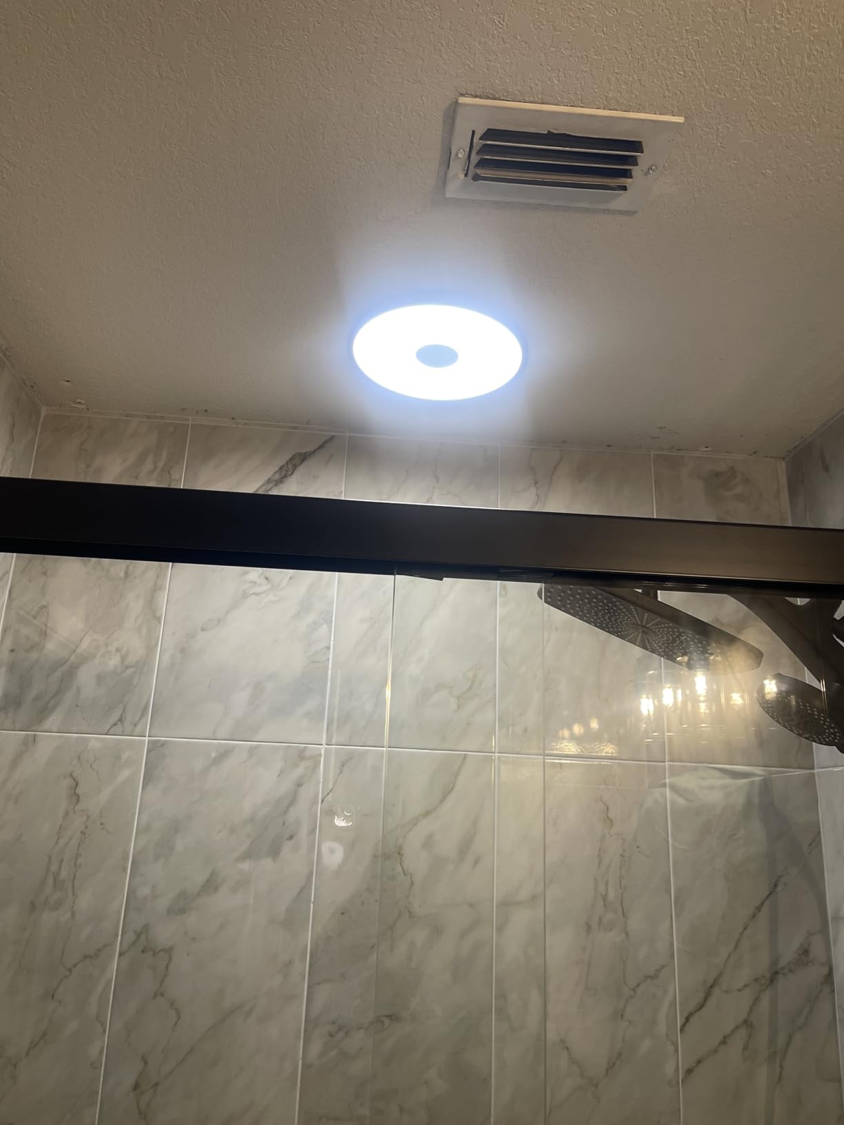 Black Smart Waterproof LED Flush Mount Ceiling Light Fixture,18W,with Bluetooth Speaker,RGB Color Changing Function-Dimmable Lamp,Tuya Application Control-Compatible with Alexa Google Home customer photo 1