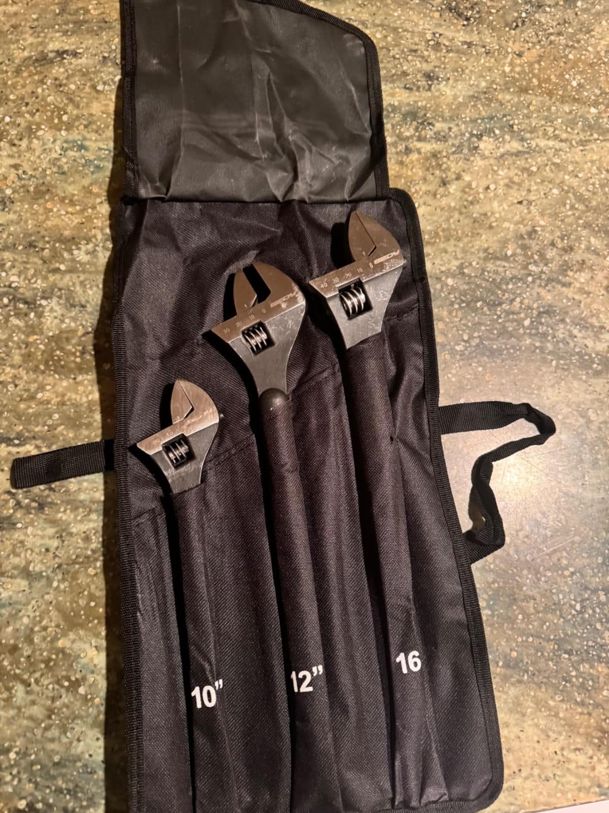 3-Piece Adjustable Spud Wrench Set, 10-inch, 12-inch, 16-inch, SAE and Metric Scale Marked, CR-V Steel with Black Oxide Finish customer photo 1