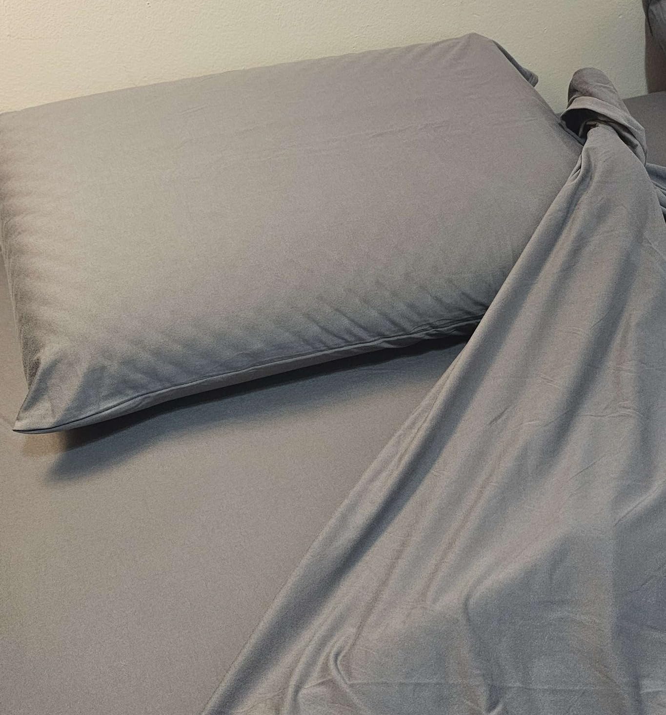 Bare Home Cooling Performance Jersey Knit Stretch Sheet Set (Queen, Grey) customer photo 1