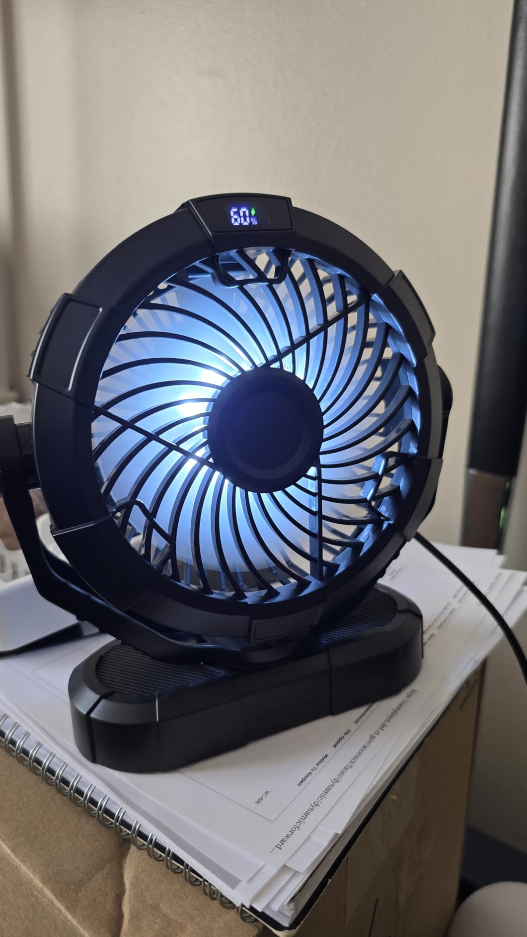 Gaiatop Portable Camping Fan with LED Lantern, 360° Head Rotation for Tent customer photo 1