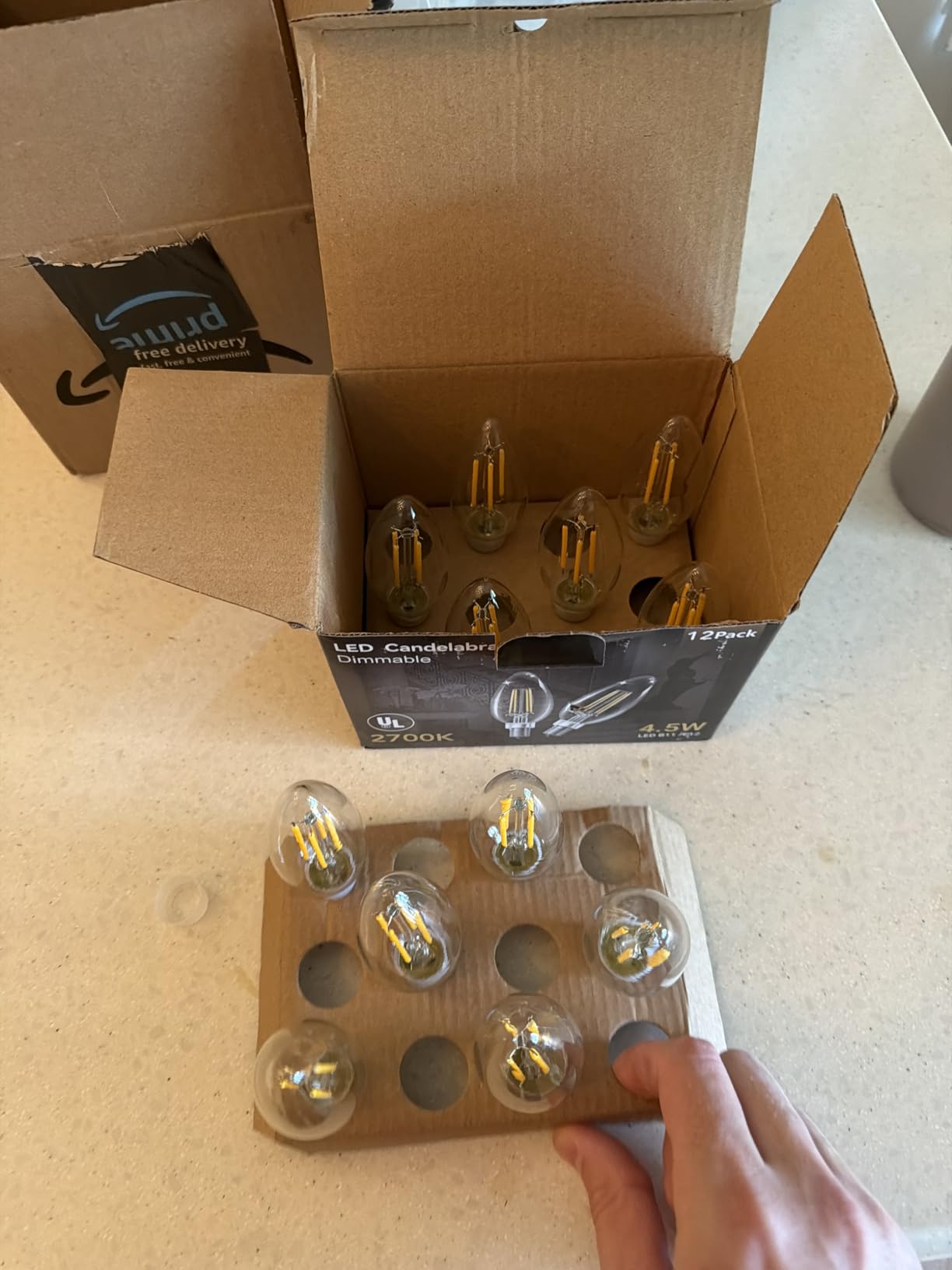 TJOY Candelabra LED Bulbs, E12 60W Equivalent Dimmable for Chandelier Light customer photo 2