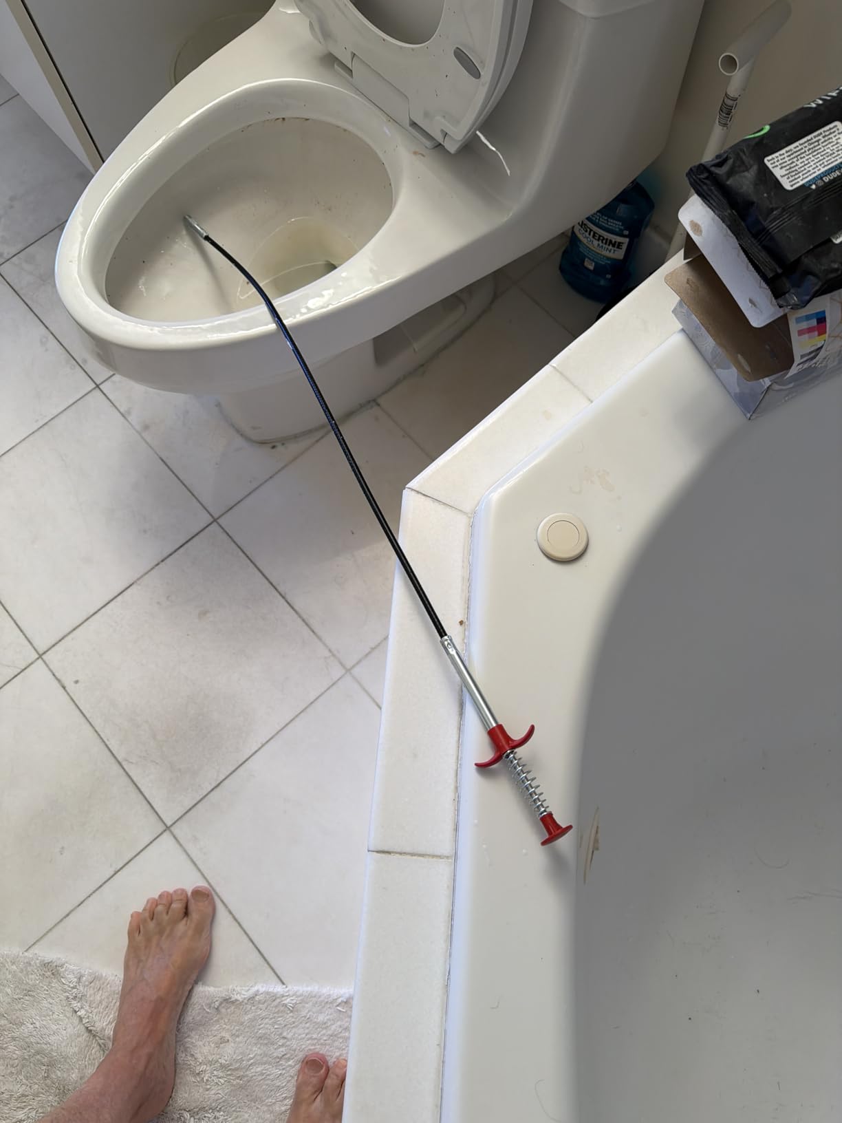 Meisterfaktur toilet snake [6 feet] - toilet auger for heavy toilet blockages - No damage thanks to silicone protection - the closet auger for real DIYs! (6 FEET) customer photo 1