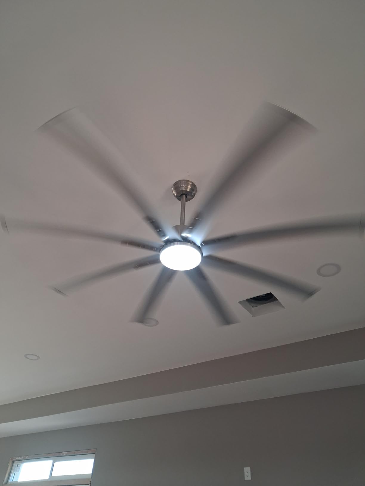 84 lnch lndustrial Outdoor Celing Fan with Light,8 Aluminum Blades,Black customer photo 2