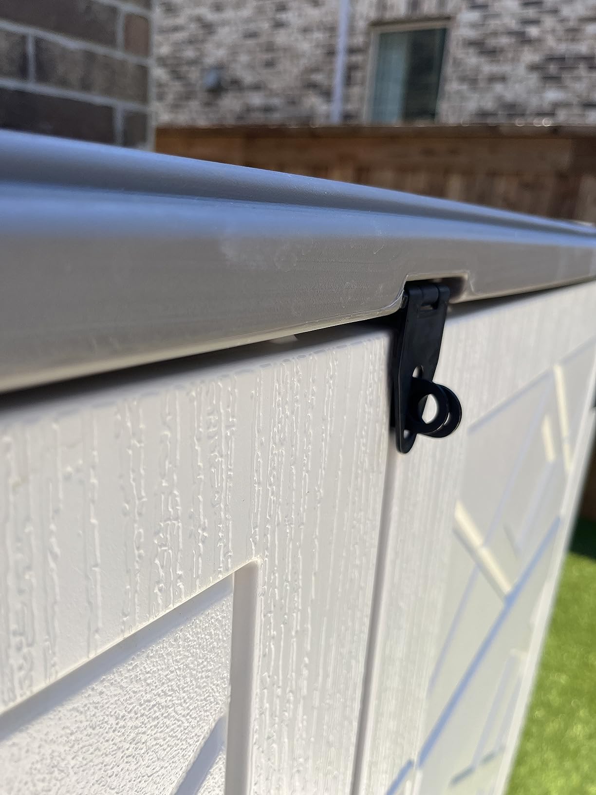 Mrosaa Outdoor Storage Cabinet Waterproof,Resin Vertical Storage Shed Lockable, 66 Cubic Feet Outdoor Storage Box for Garden/Backyard/Home/Pool customer photo 1