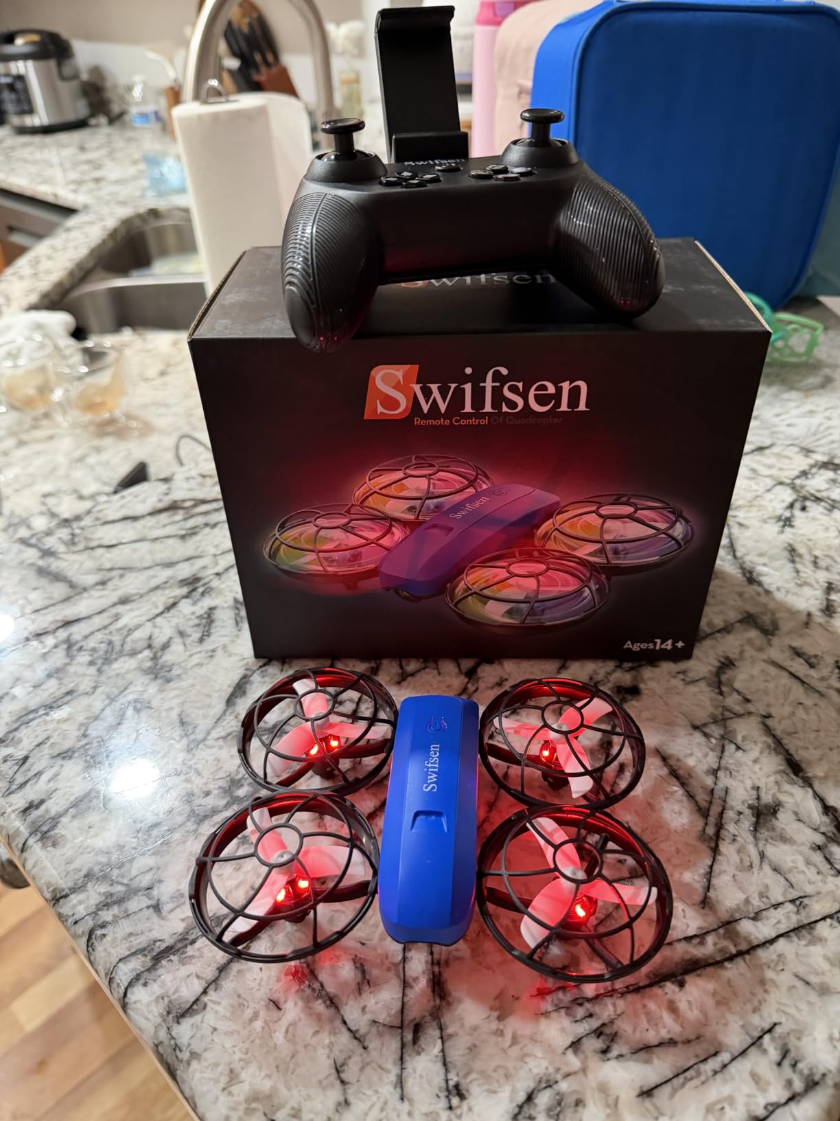 Swifsen Drones for Kids with Camera,Rc Drone Indoor Small Helicopter,Birthday Gifts for Boys and Girls Beginners Friendly,Mini Quadcopter Toy With 2 Batteries,Propeller Protect,Altitude Hold customer photo 2