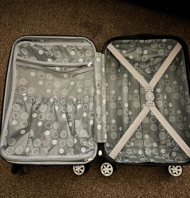 Rockland London Hardside Expandable Spinner Wheel Luggage, Checked Large 28