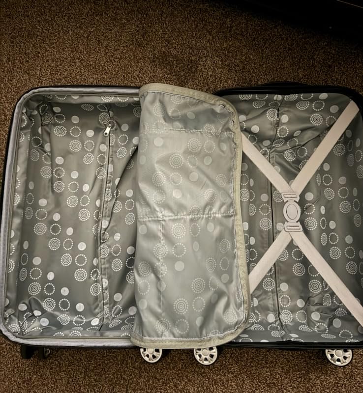 Rockland London Hardside Expandable Spinner Wheel Luggage, Checked Large 28