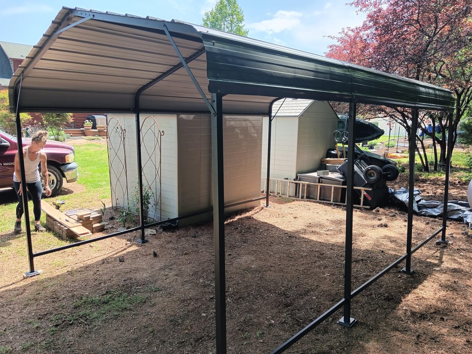 AirWire 10x15 FT Metal Carport Canopy with Reinforced Base customer photo 1