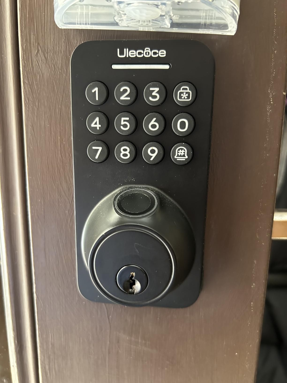 Ulecoce Fingerprint Keypad Deadbolt with Knob Set, Keyless Entry Door Lock with App Control, Door Locks for Front Door, Auto Lock＆One-Touch Lock, 100+ User Codes＆5 Keys, Easy Installation, Matte Black customer photo 2