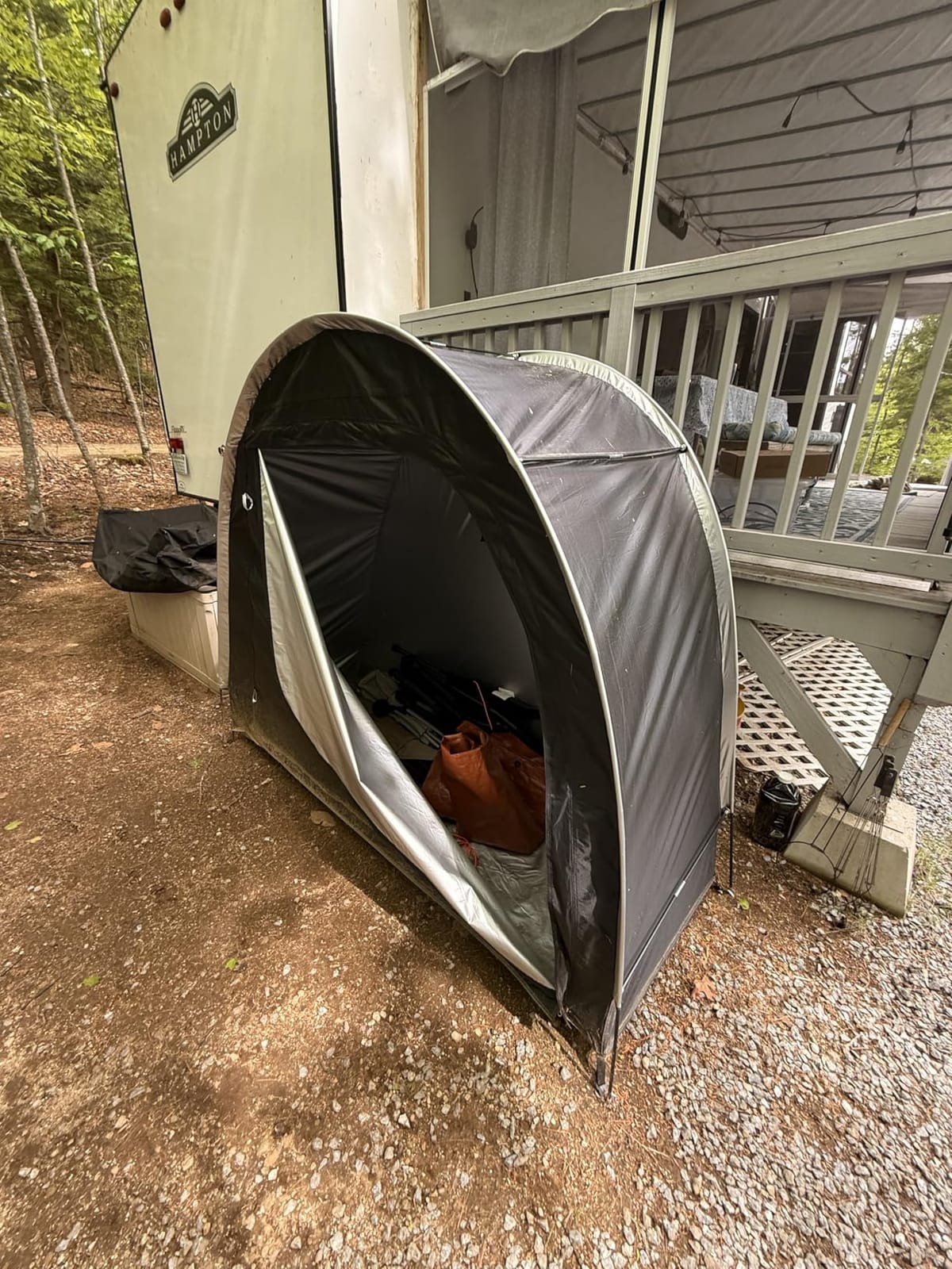 Bike Storage Tent, PU5000 Waterproof Outdoor Shed for 4 Bikes customer photo 2
