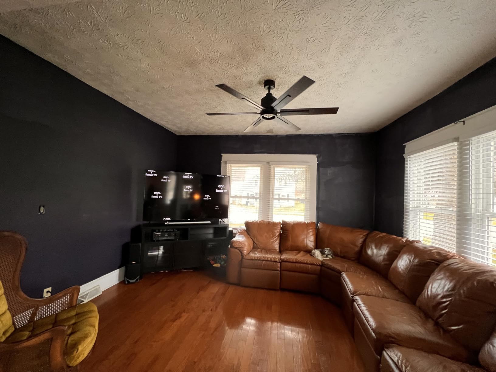 hykolity 72 Inch Modern Flush Mount Large Nickel Ceiling Fan with Light customer photo 2