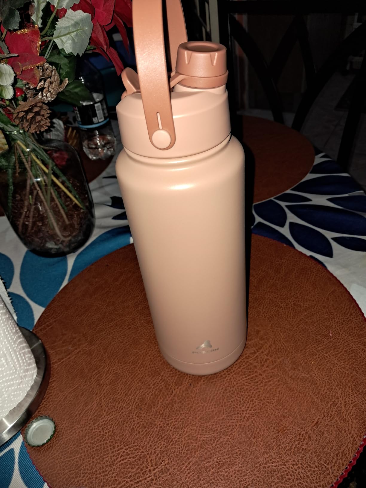 POWCAN 32 oz Insulated Water Bottle with 2-in-1 Straw and Spout Lid, Keep Cold 24H, Leak-Proof, BPA-Free, Double Wall Stainless Steel Water Bottle for Sports, Gym, Travel, and School (Sea Breeze) customer photo 1