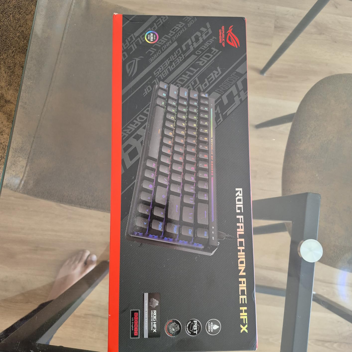 ASUS ROG Falchion Ace HFX Hall Effect Gaming Keyboard – 65% TKL, Dual USB-C, Magnetic Switches, Rapid Trigger, Speed Tap, 8000 Hz Polling, Touch Panel, Portable, Protective Cover, PBT Keycaps - Black customer photo 2