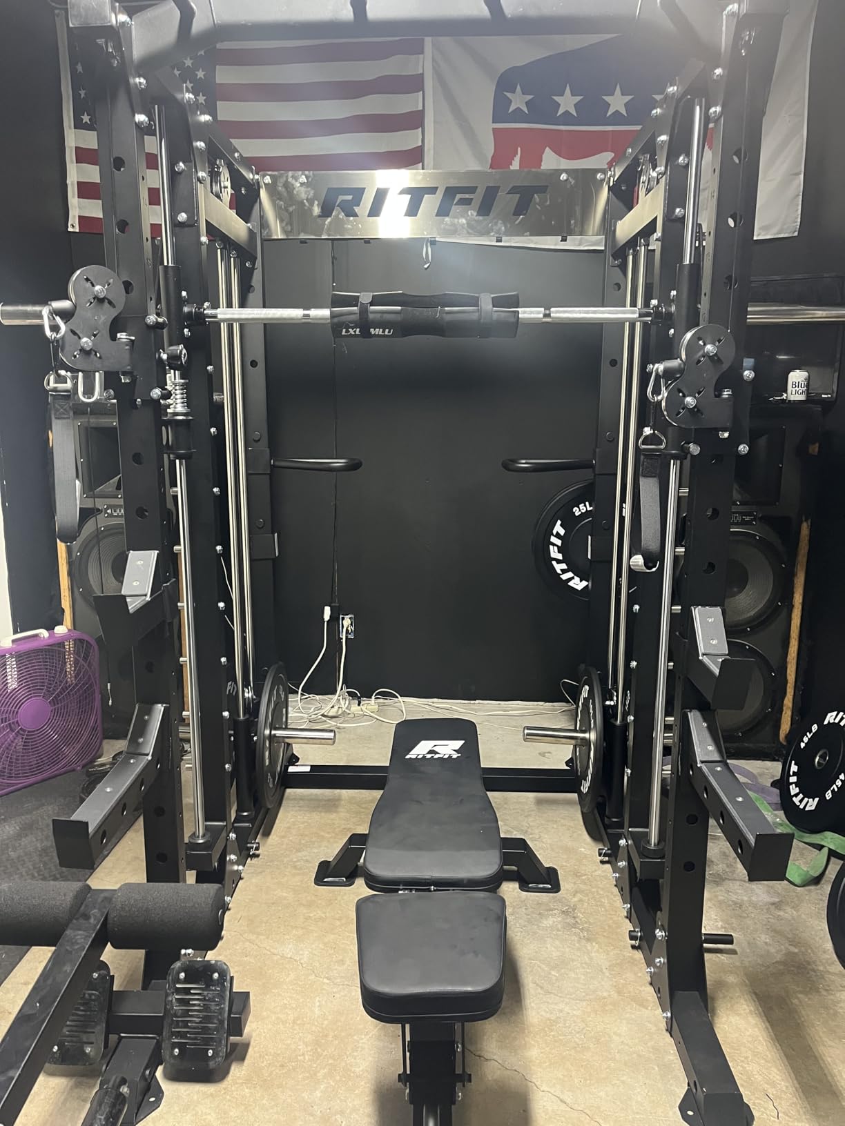 RitFit Buffalo Smith Machine, Power cage with LAT-Pull Down System & Cable Crossover System, All-in-One Squat Rack for Home Gym, Power Rack customer photo 2