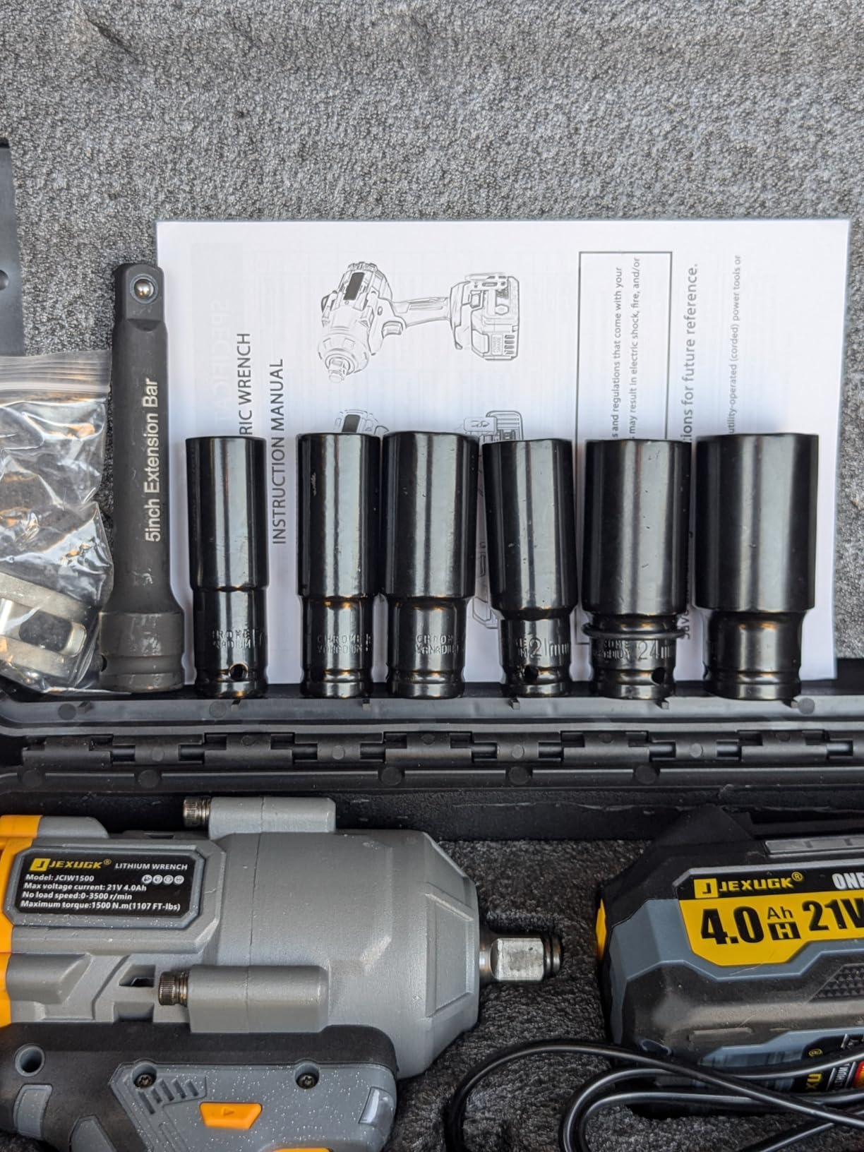 JEXUGK Cordless Impact Gun, 1/2
