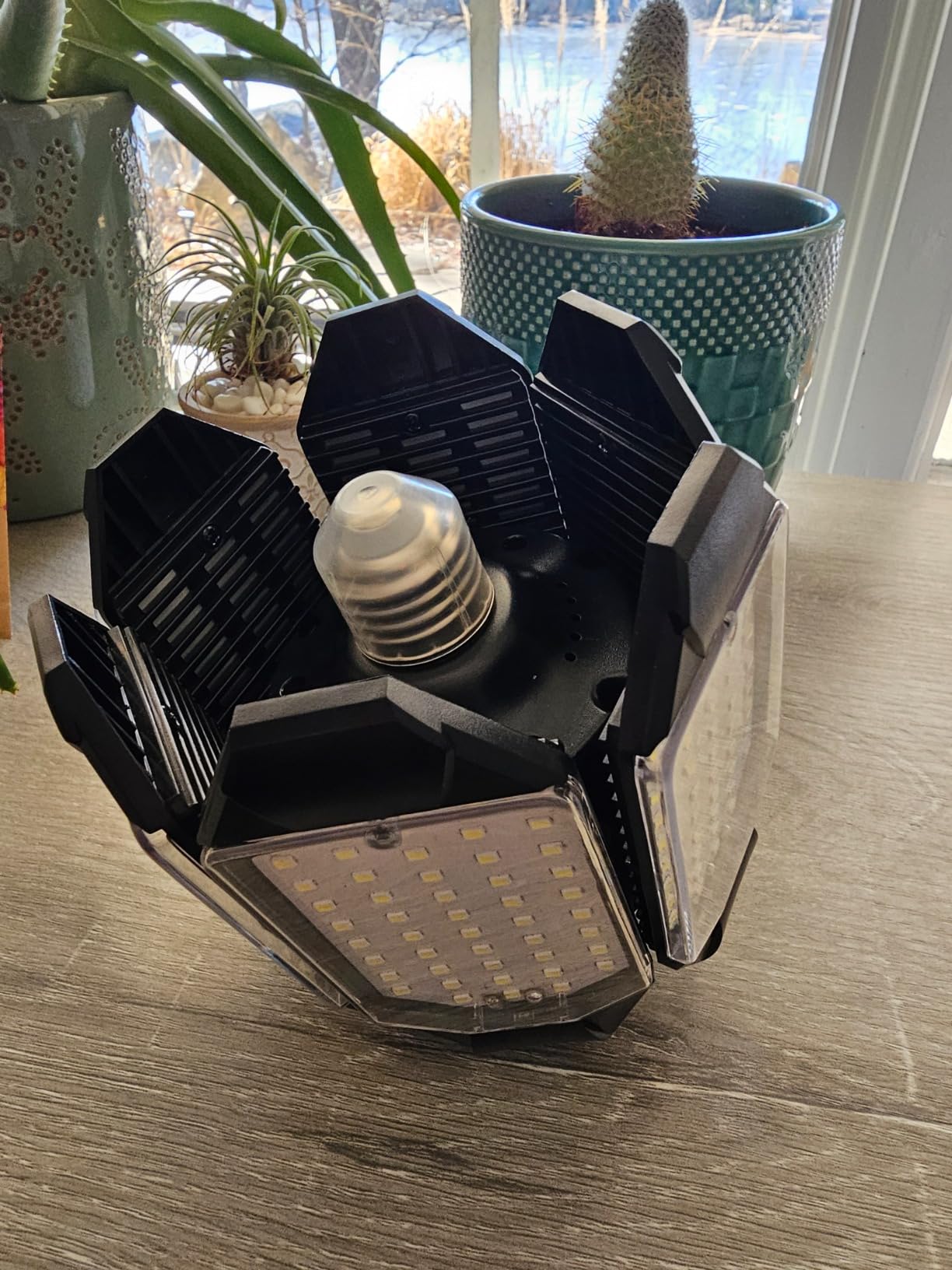 150W Motion Sensor Garage Light, 15000LM Motion Activated Garage Light, 3 Modes PIR Sensor Garage Ceiling Lights, 6 Deformable Panels LED Shop Lights for Attic Porch Stairway, E26/E27 customer photo 1