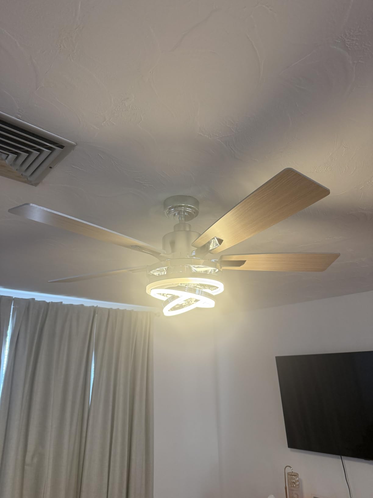 72 Inch Large Gold Modern Ceiling Fans with Lights customer photo 2