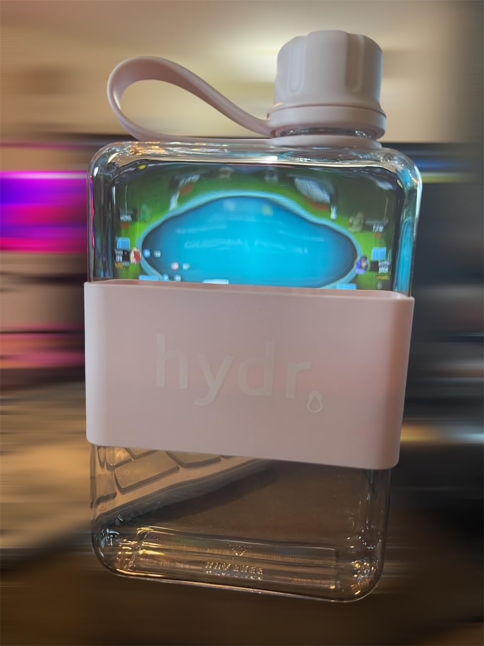 hydr | 17oz Flat Water Bottle For Purse & Flexible Cleaning Brush | Tritan BPA Free Square Water Bottle | Leak/Drop Proof Slim Water Bottles For Travel, small water bottles mini customer photo 2