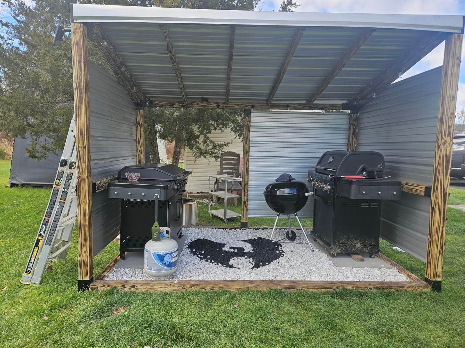 Pergola Kit, Slanted Roof Pergola Bracket, 3-Way Brackets with Post Base Kit, Log Cabin Outdoor 4