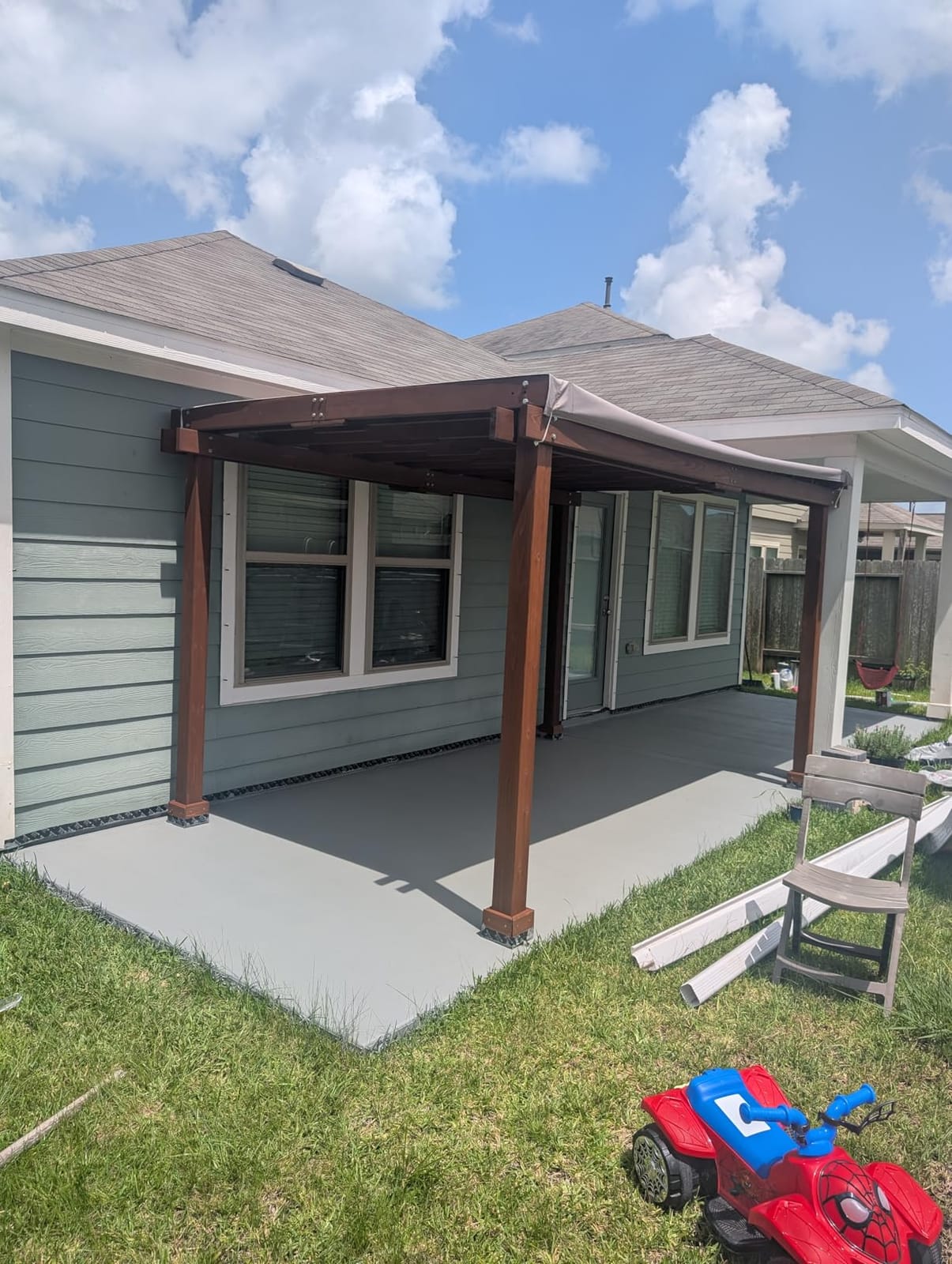 Outsunny 11' x 12.5' Outdoor Pergola, Wood Pergola Gazebo Grape Trellis customer photo 2