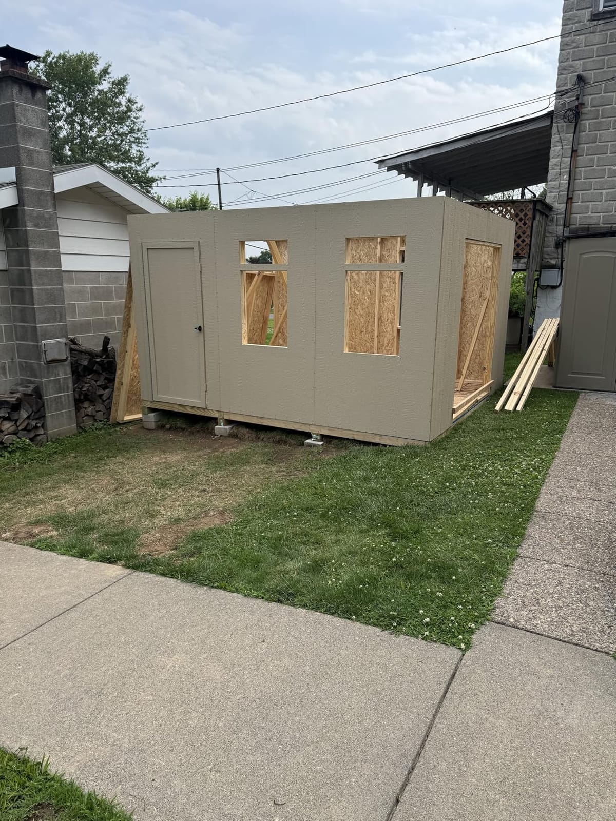 Handy Home Products Designer 12x10 Wooden Storage Shed with Dormer, Windows, and Floor Kit- Paint and Shingles not Included customer photo 1