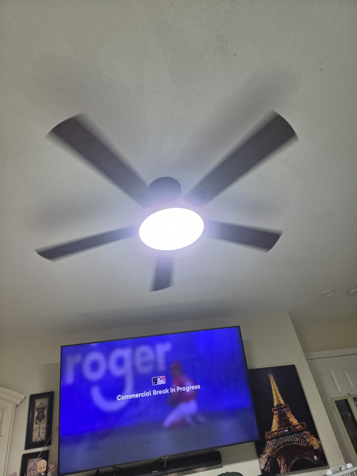 Passky 52 Inch Black Low Profile Ceiling Fans with Lights and Remote customer photo 2