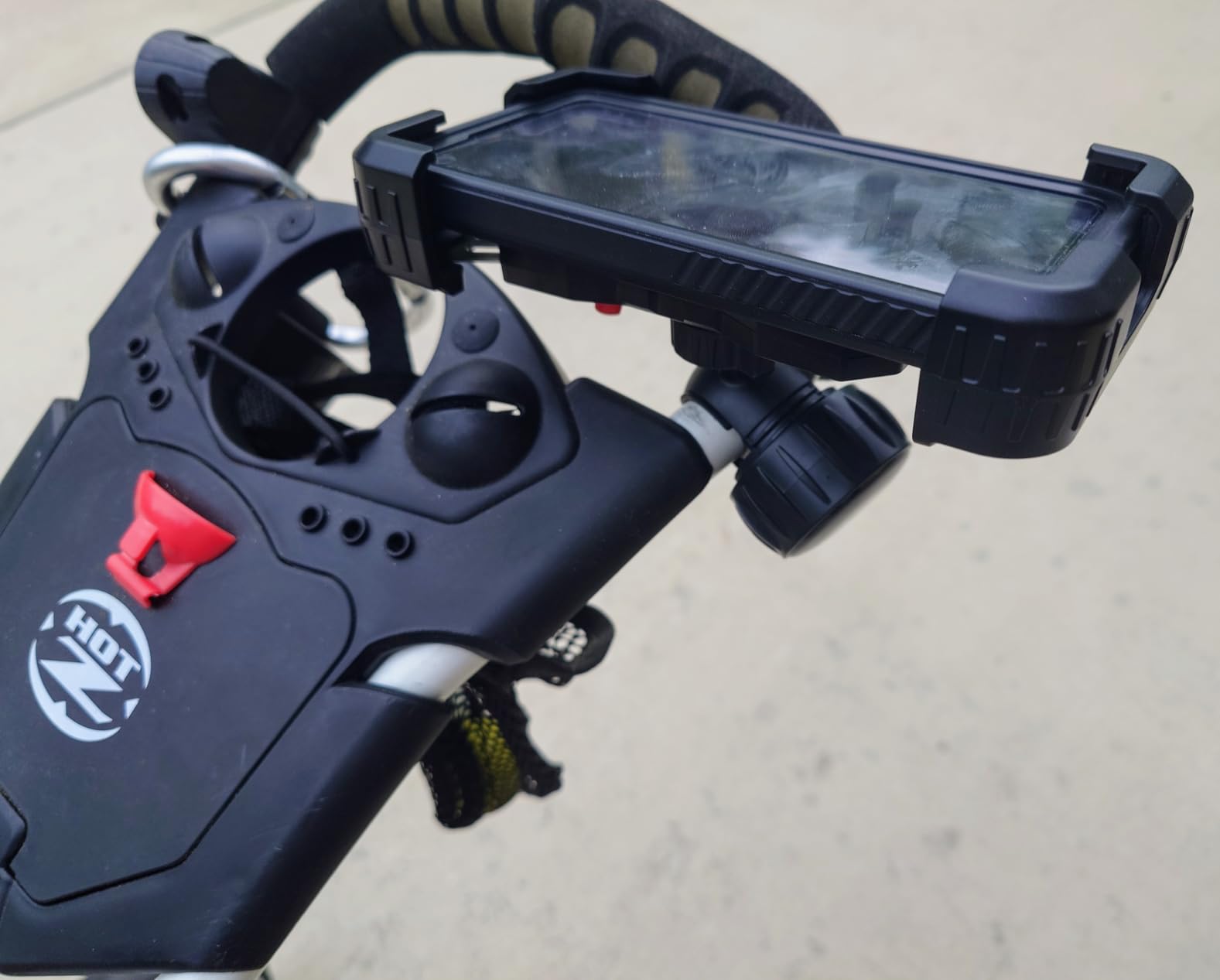 Golf Push Cart Phone Holder Mount for Clicgear, Sun Mountain Bag Boy, Rovic customer photo 1