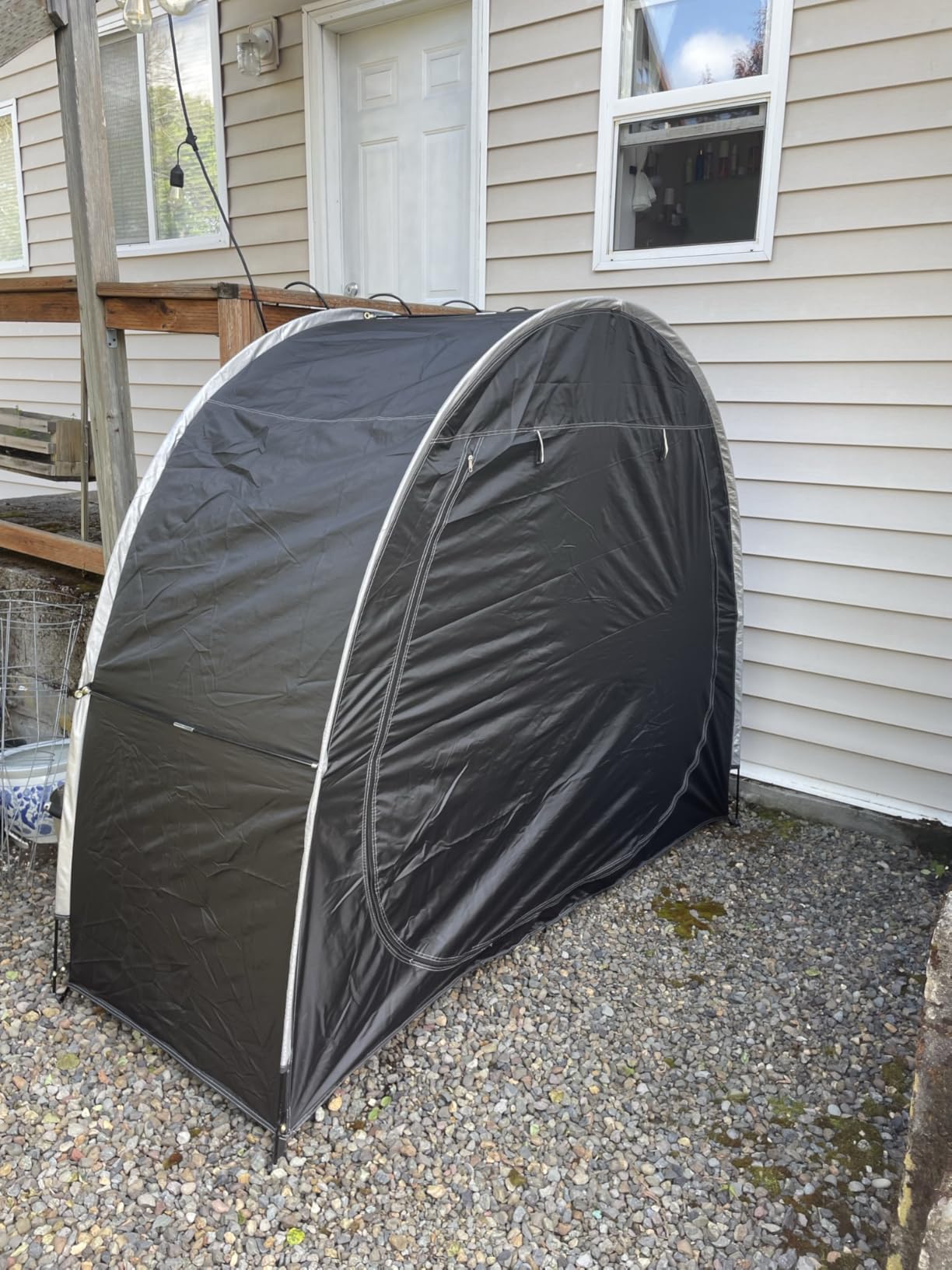 Bike Storage Tent for 2-5 Bikes, Outdoor Waterproof Shelter(Black) customer photo 1