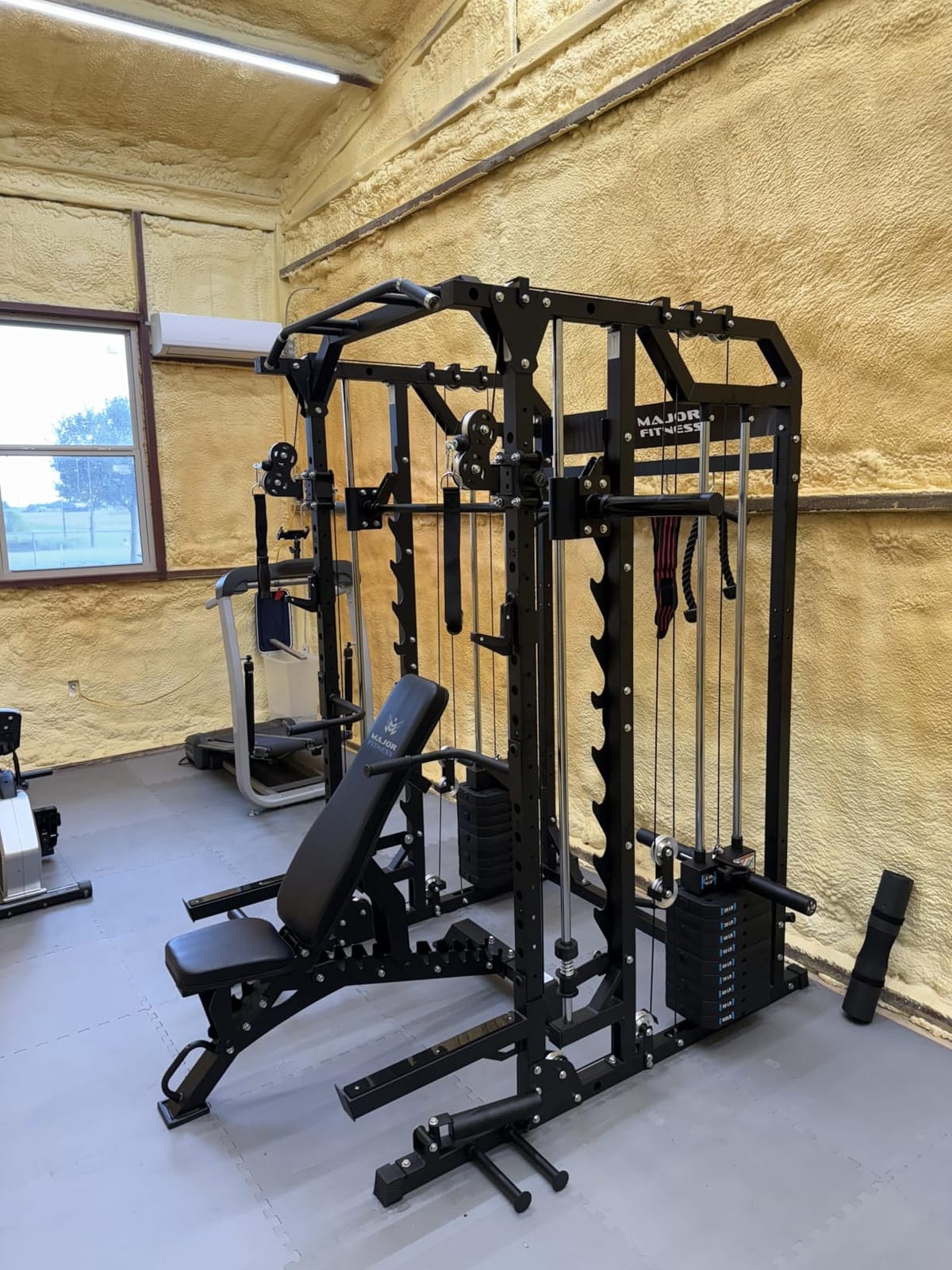 Major Fitness Drone2 Advanced Training Smith Machine – All-in-One Home Gym Squat Rack with Aluminum Pulley Set, Weight Bar, Dual LAT Pull-Down Systems & Cable Crossover Machine for Full-Body Workouts customer photo 2
