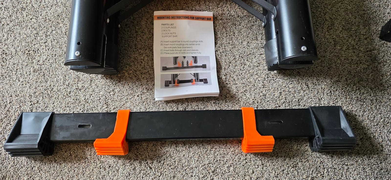 SINMEIRUN Telescoping Ladder, 16.5 FT Pro, 330 lbs Capacity; Orange customer photo 1