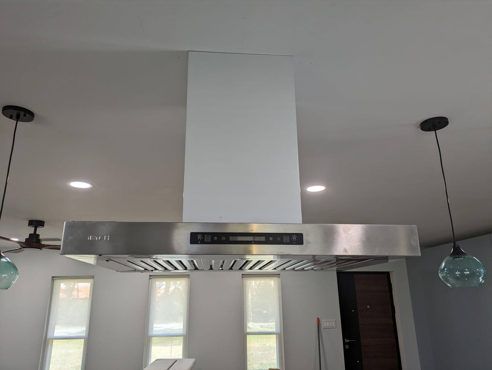 VIKIO HOME Island Range Hood 1200 CFM, 30 Inch Stainless Steel Ducted Island Mount Range Hood, Gesture Sensing & Touch Control, 3-Speed Fan customer photo 2