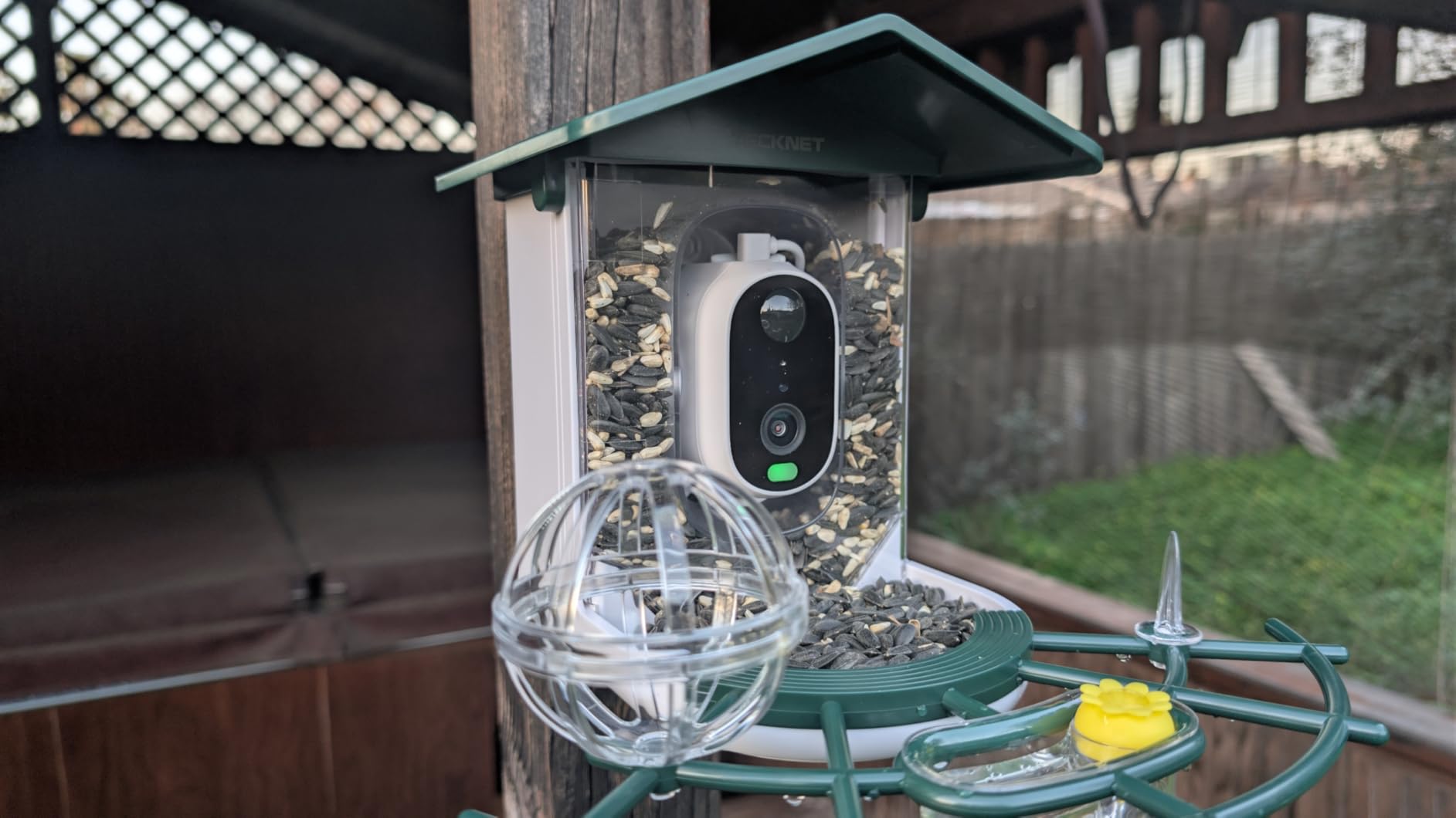TECKNET Smart Bird Feeder with Camera, 2K UHD Video, AI Bird Species Identification, Instant Arrival Alerts, Solar Powered, Waterproof Birdhouse Camera, Gift for BirdLovers, Family, Green customer photo 1