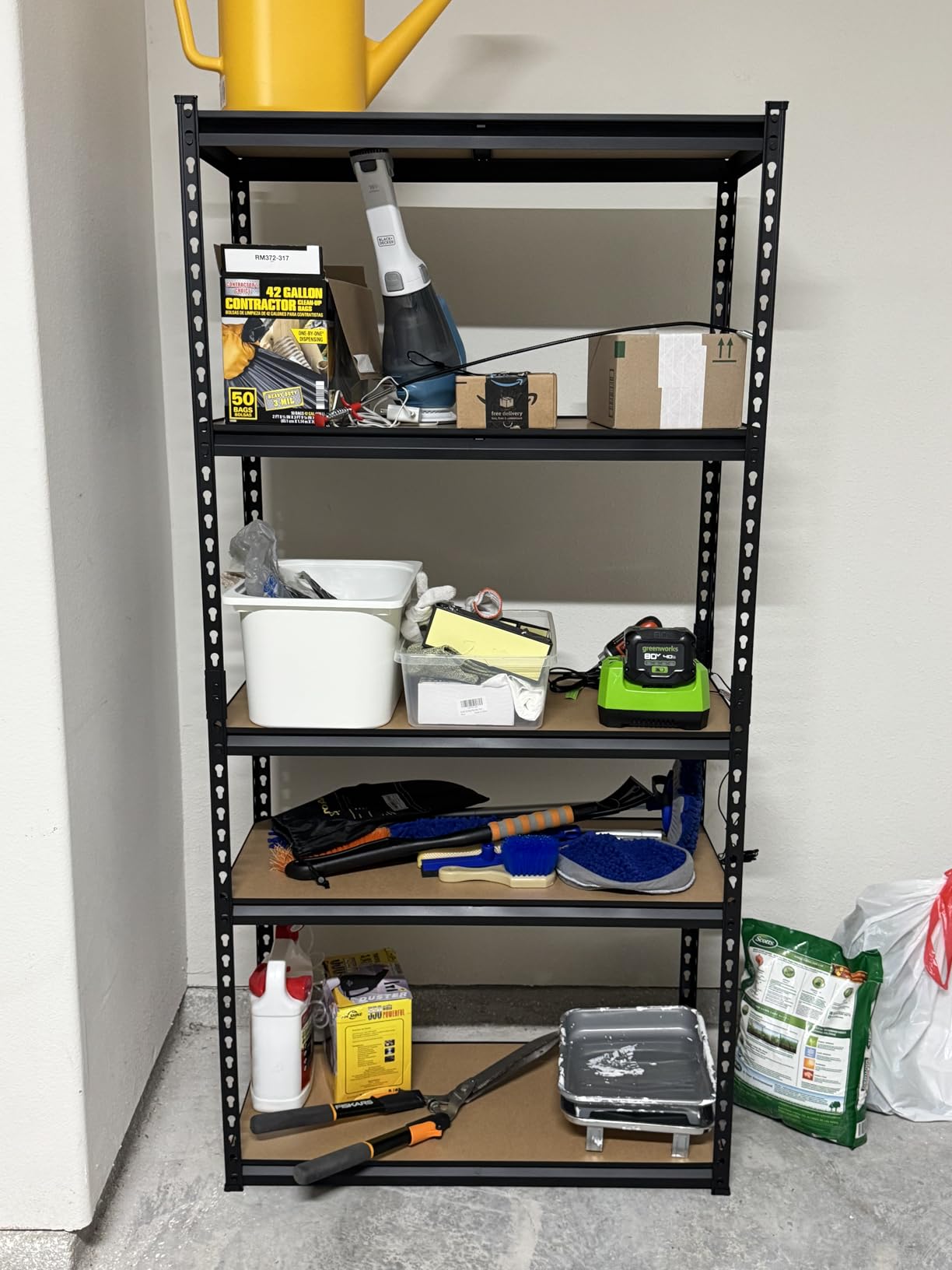 Garage Storage Shelves 72'',Ajustable Garage Shelving Units, Storage Shelves Heavy Duty, Metal Shelving for Basement, Warehouse, Workshop, Pantry, Closet, 2400 LBS, 16